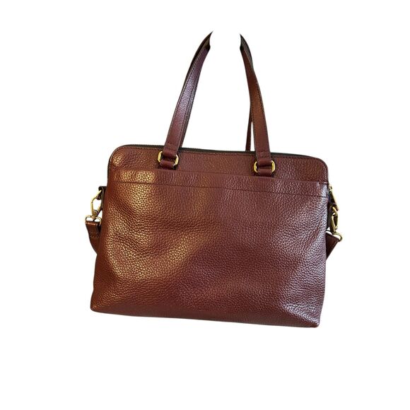 Fossil Kinley Leather Satchel NWOT Red Claret Crossbody - Picture 4 of 15